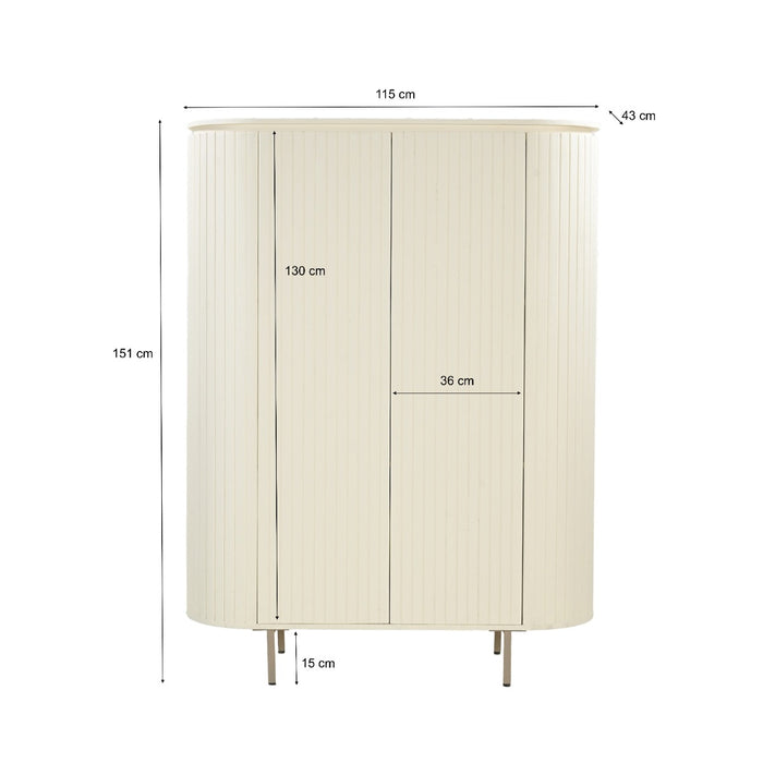 Opbergkast Kast Patou Mangohout Beige 43x115x151 cm-Opbergkasten-Livingfurn