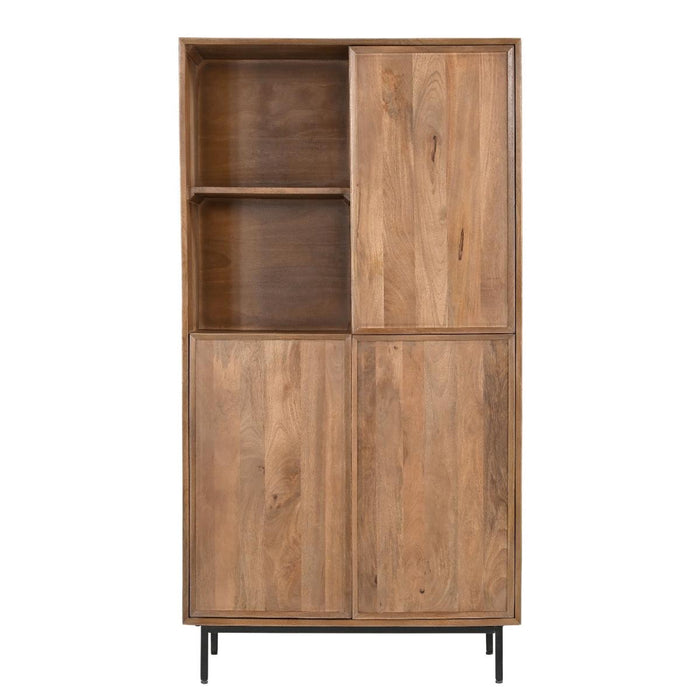 Opbergkast Kast Ravenstein Mangohout Naturel hout 40x170x90 cm-Opbergkasten-Livingfurn