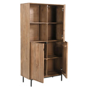 Opbergkast Kast Ravenstein Mangohout Naturel hout 40x170x90 cm-Opbergkasten-Livingfurn