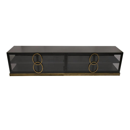 Opbergkast Kast Riho Zwart 220x45 cm-Opbergkasten-PTMD