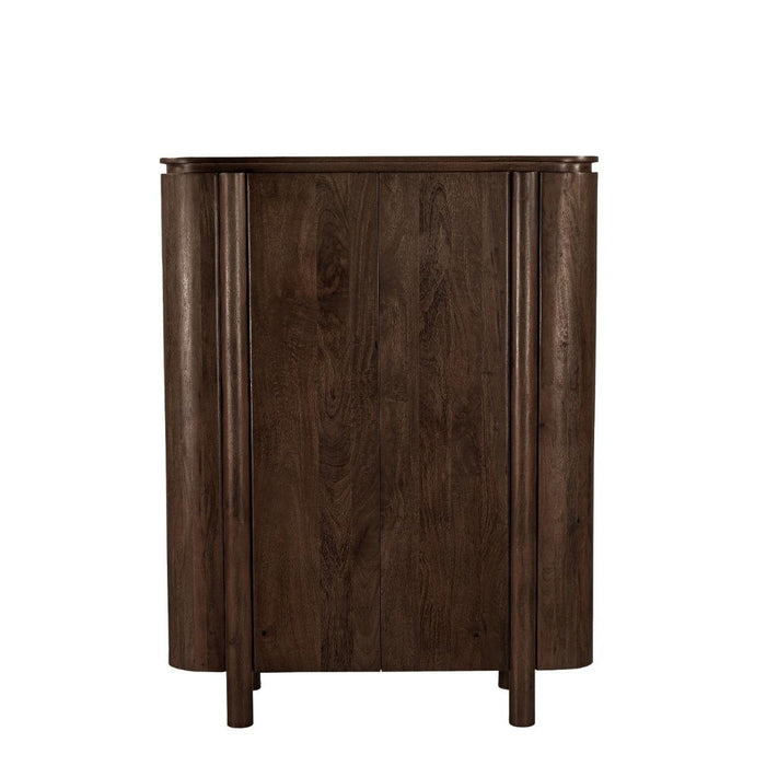 Opbergkast Kast Salano Mangohout Bruin 115x43x150 cm-Opbergkasten-Livingfurn