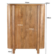 Opbergkast Kast Salano Mangohout Naturel hout 115x43x150 cm-Opbergkasten-Livingfurn