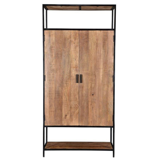 Opbergkast Kast Sturdy Mangohout Naturel hout 100x40x210 cm-Opbergkasten-Livingfurn