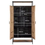 Opbergkast Kast Sturdy Mangohout Naturel hout 100x40x210 cm-Opbergkasten-Livingfurn