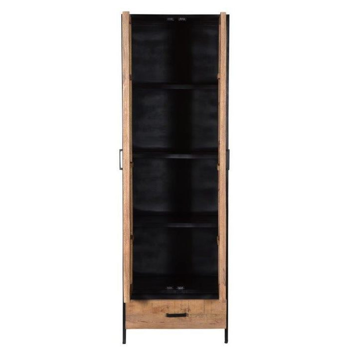 Opbergkast Kast Sturdy Mangohout Naturel hout 65x40x200 cm-Opbergkasten-Livingfurn
