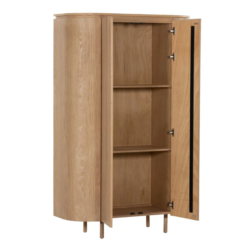 Opbergkast Kast Tobago Eikenhout fineer Naturel hout 115x43x180-Opbergkasten-Livingfurn