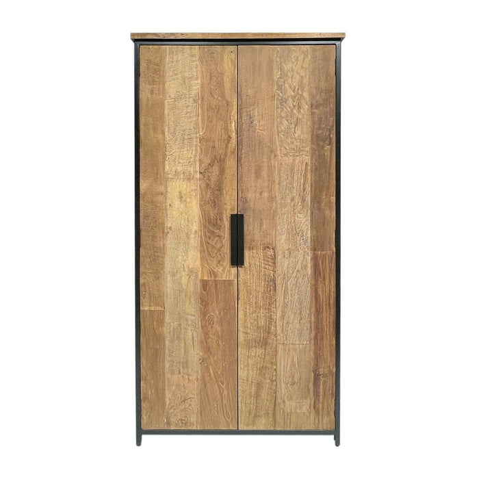 Opbergkast Kast Tomar Teakhout Naturel hout 100x40x195 cm-Opbergkasten-Livingfurn