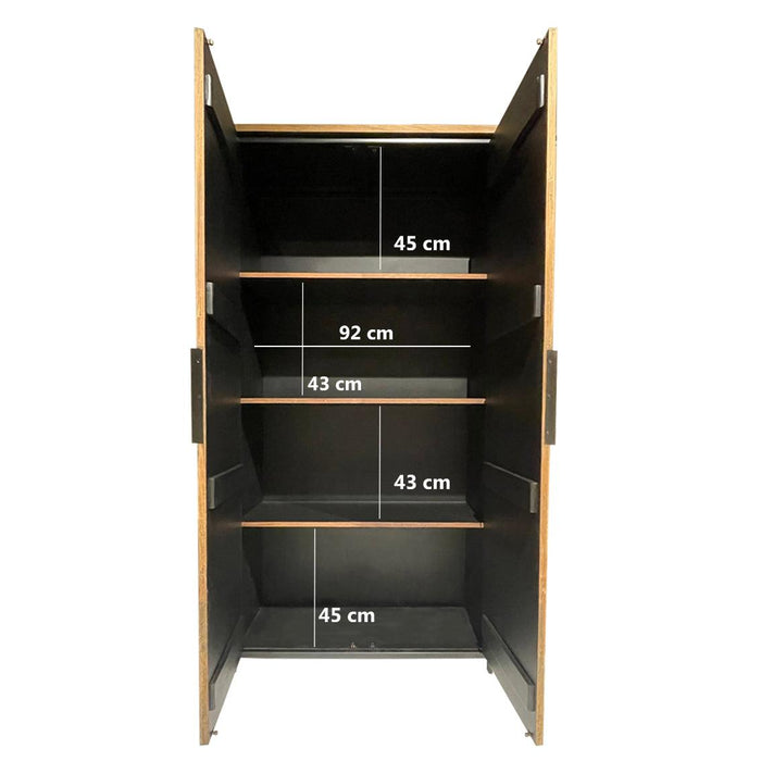 Opbergkast Kast Tomar Teakhout Naturel hout 100x40x195 cm-Opbergkasten-Livingfurn