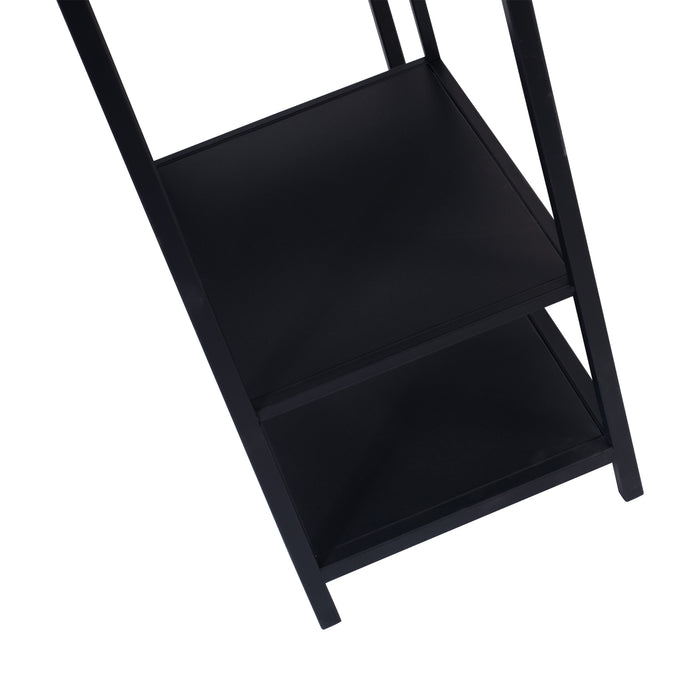 Zwarte PTMD vakkenkast van ijzer met twee open planken, 30x60 cm hoog.