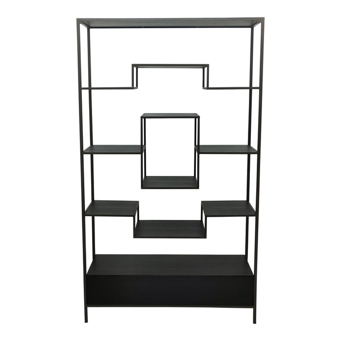 Opbergkast Kast Vakkenkast Zwart 40x110 cm-Opbergkasten-PTMD