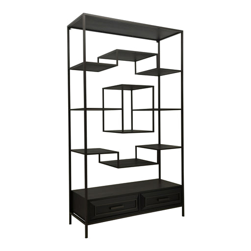 Opbergkast Kast Vakkenkast Zwart 40x110 cm-Opbergkasten-PTMD