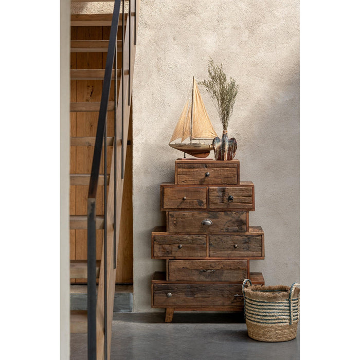 Opbergkast Kast Vinto Gerecycled Hout Naturel 76x35x109 cm-Opbergkasten-J-Line