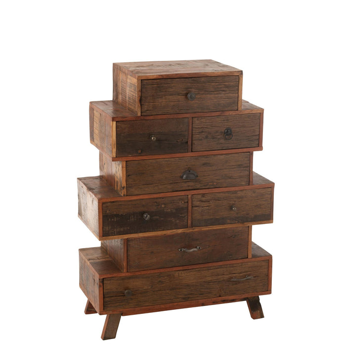Opbergkast Kast Vinto Gerecycled Hout Naturel 76x35x109 cm-Opbergkasten-J-Line