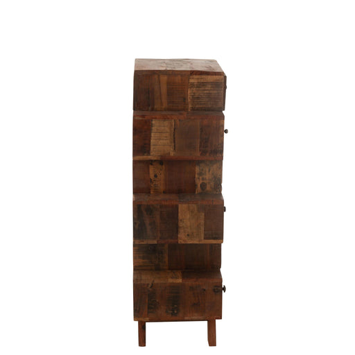 Opbergkast Kast Vinto Gerecycled Hout Naturel 76x35x109 cm-Opbergkasten-J-Line