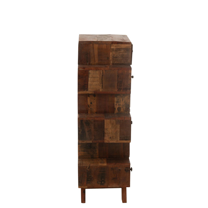 Opbergkast Kast Vinto Gerecycled Hout Naturel 76x35x109 cm-Opbergkasten-J-Line