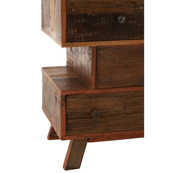 Opbergkast Kast Vinto Gerecycled Hout Naturel 76x35x109 cm-Opbergkasten-J-Line