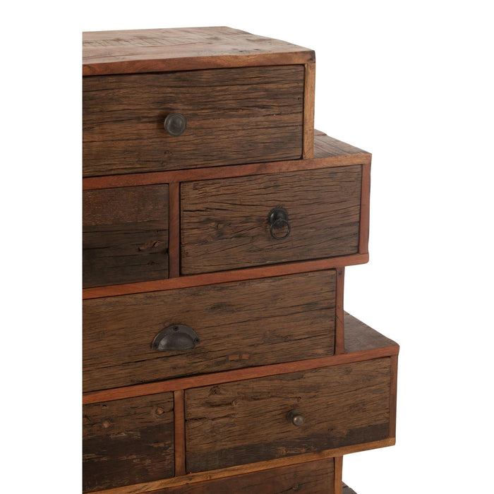 Opbergkast Kast Vinto Gerecycled Hout Naturel 76x35x109 cm-Opbergkasten-J-Line