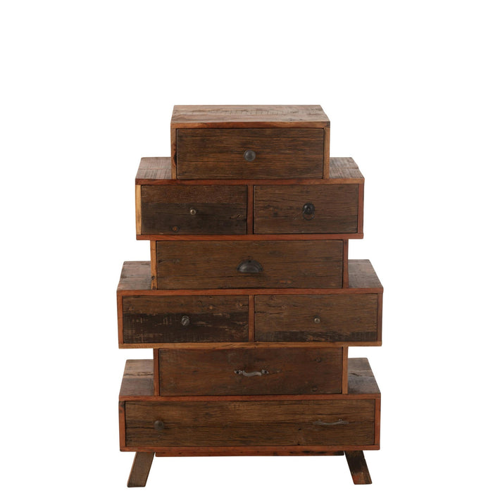 Opbergkast Kast Vinto Gerecycled Hout Naturel 76x35x109 cm-Opbergkasten-J-Line