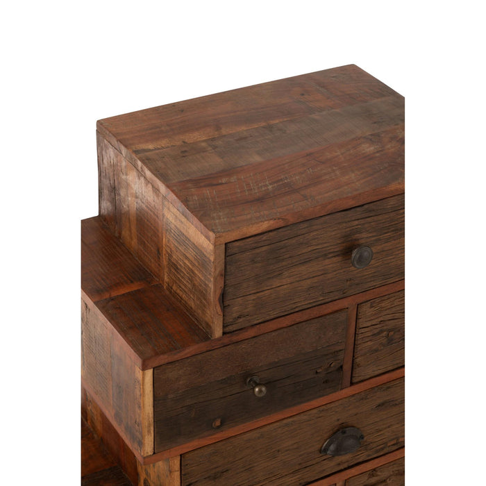Opbergkast Kast Vinto Gerecycled Hout Naturel 76x35x109 cm-Opbergkasten-J-Line