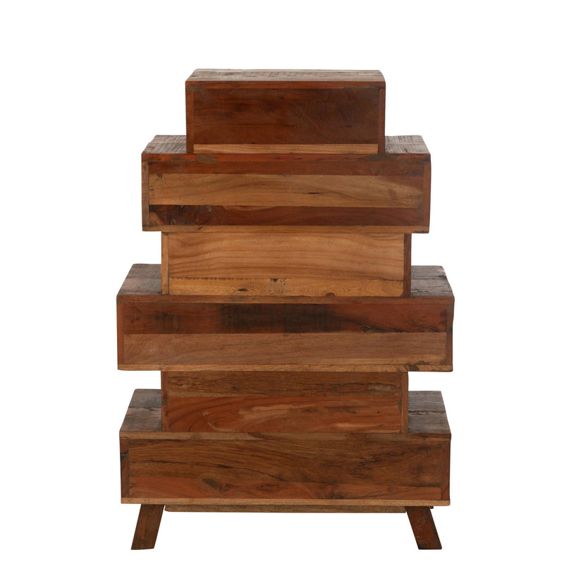 Opbergkast Kast Vinto Gerecycled Hout Naturel 76x35x109 cm-Opbergkasten-J-Line