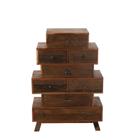 Opbergkast Kast Vinto Gerecycled Hout Naturel 76x35x109 cm-Opbergkasten-J-Line