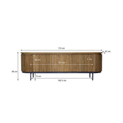 Opbergkast Lausanne Teakhout Naturel hout 43x170x56 cm-TV-meubels-Livingfurn