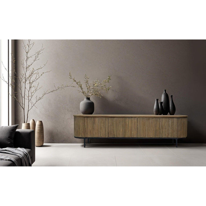 Opbergkast Lausanne Teakhout Naturel hout 43x210x56 cm-TV-meubels-Livingfurn