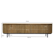 Opbergkast Lausanne Teakhout Naturel hout 43x210x56 cm-TV-meubels-Livingfurn