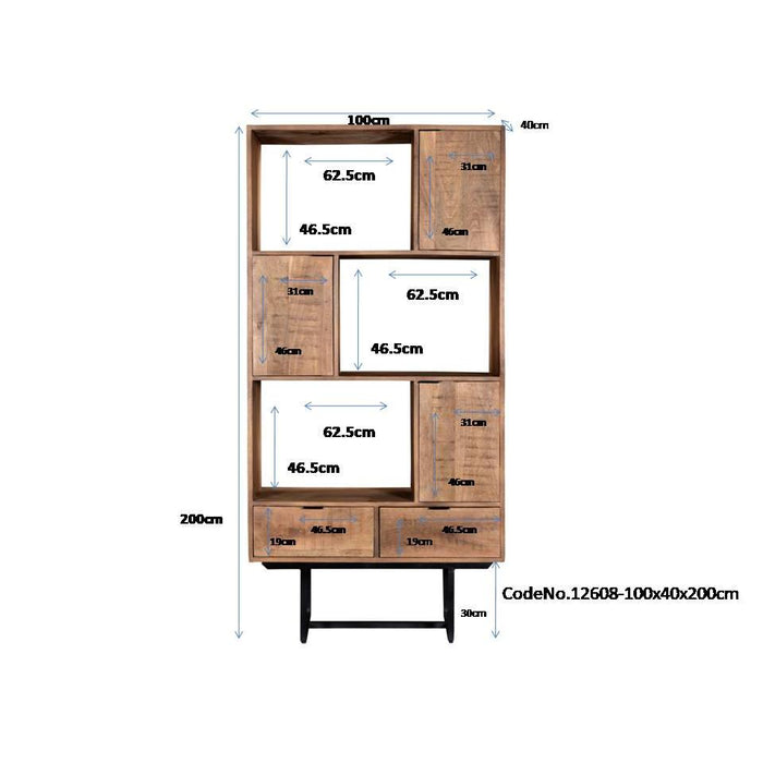 Opbergkast Mangohout 100x40x200 cm-Opbergkasten-Livingfurn