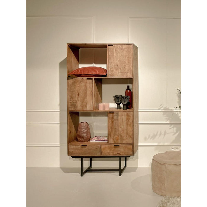 Opbergkast Mangohout 100x40x200 cm-Opbergkasten-Livingfurn