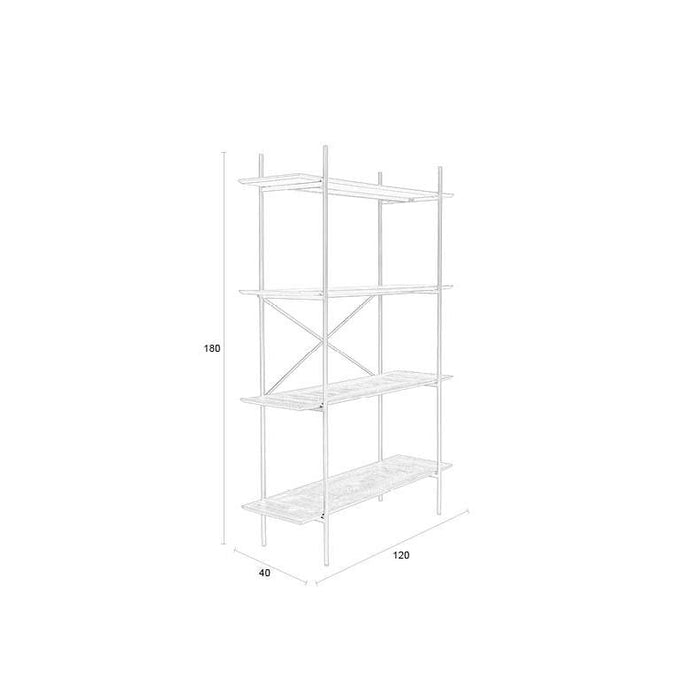 Opbergkast Marcio MDF, Metaal Beige 40x120 cm-Opbergkasten-Creating Home