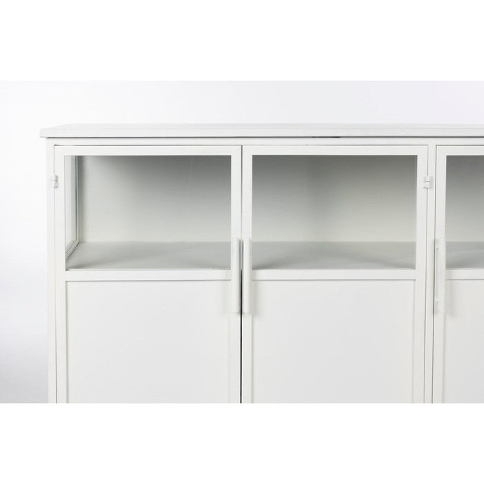 Opbergkast Miya Low 3do Metaal Wit 120x35 cm-Opbergkasten-Creating Home