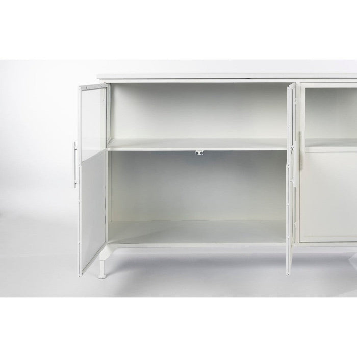 Opbergkast Miya Low 3do Metaal Wit 120x35 cm-Opbergkasten-Creating Home