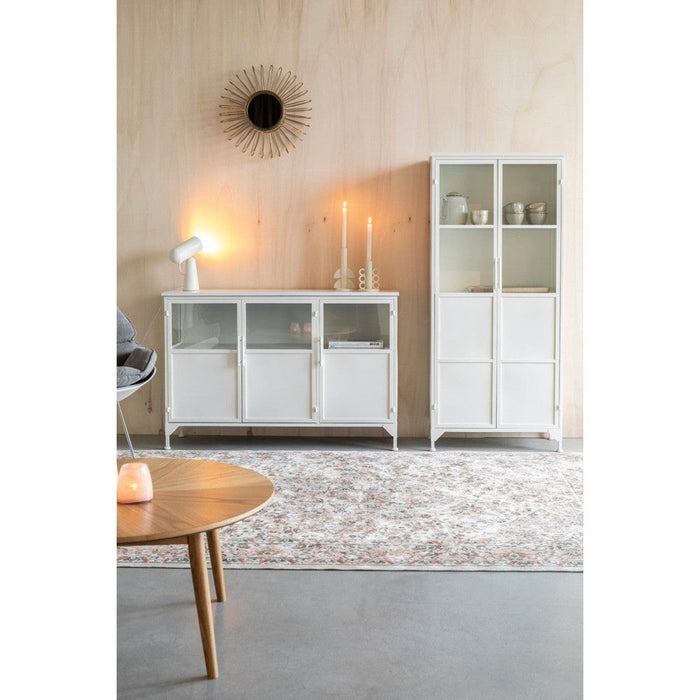 Opbergkast Miya Low 3do Metaal Wit 120x35 cm-Opbergkasten-Creating Home