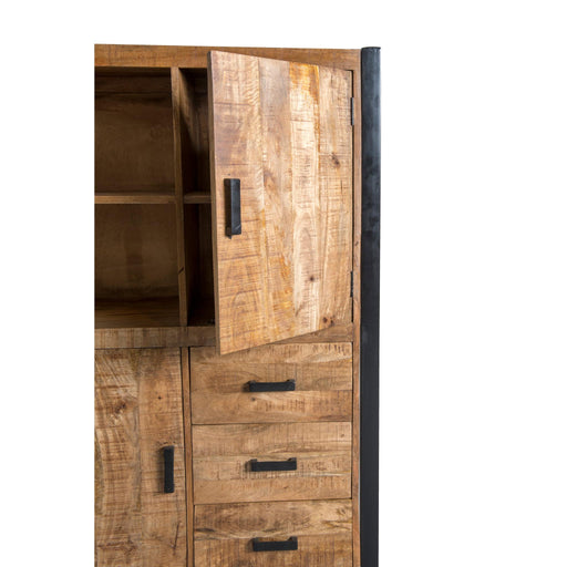 Opbergkast Nairobi Mangohout Naturel hout 100x43x150 cm-Opbergkasten-Livingfurn