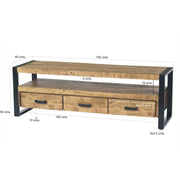 Opbergkast Nairobi Mangohout Naturel hout 150x45x50 cm-TV-meubels-Livingfurn