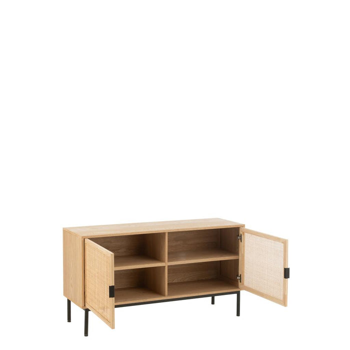 Opbergkast Naturel Cane Vierkant 40x120 cm-Opbergkasten-J-Line