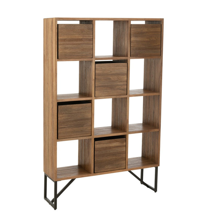 Opbergkast Naturel Recycled hout 30x100 cm-Opbergkasten-J-Line
