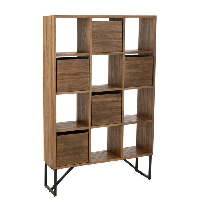Opbergkast Naturel Recycled hout 30x100 cm-Opbergkasten-J-Line