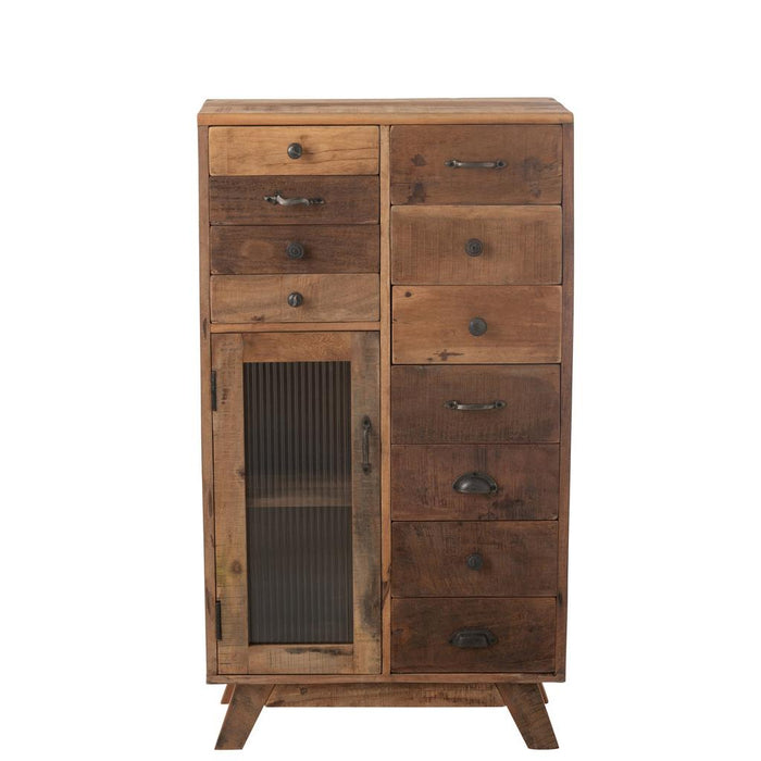 Opbergkast Naturel Recycled hout 30x62 cm-Opbergkasten-J-Line