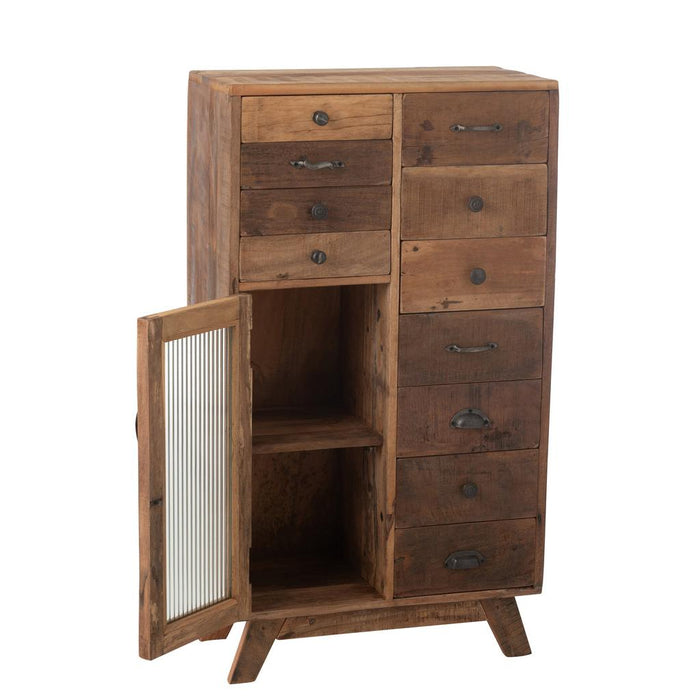Opbergkast Naturel Recycled hout 30x62 cm-Opbergkasten-J-Line