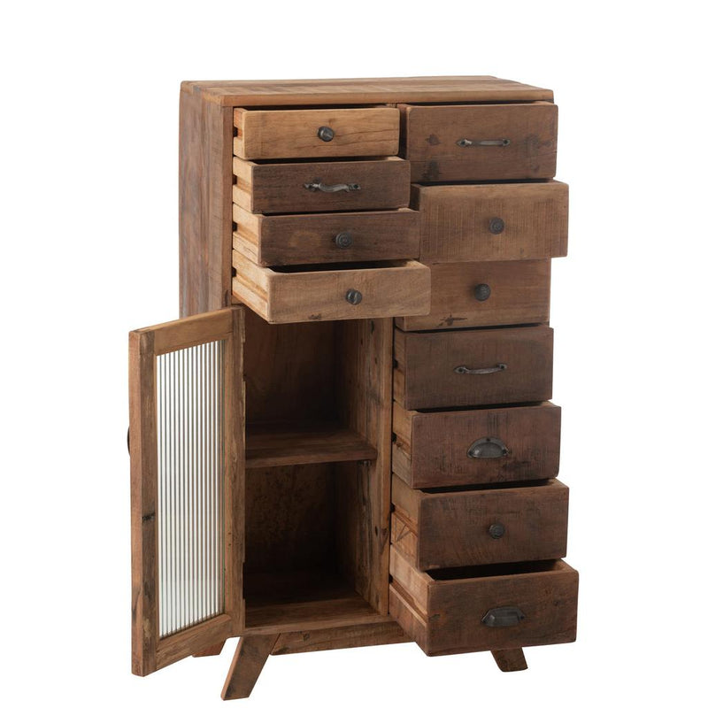 Opbergkast Naturel Recycled hout 30x62 cm-Opbergkasten-J-Line