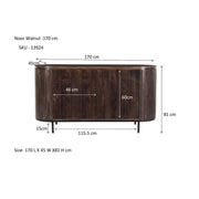 Opbergkast Noor Mangohout Bruin 170x43x81 cm-Dressoirs-Livingfurn