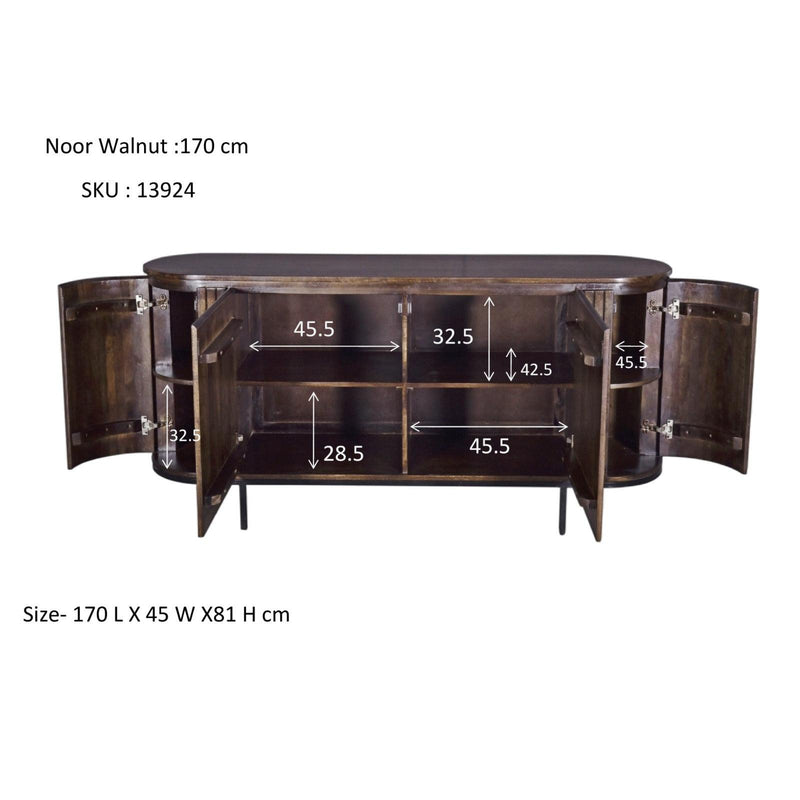 Opbergkast Noor Mangohout Bruin 170x43x81 cm-Dressoirs-Livingfurn