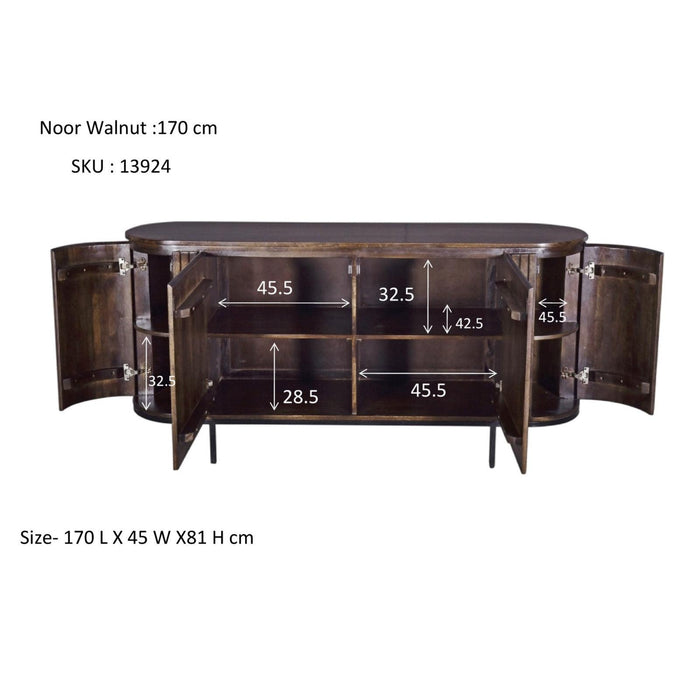 Opbergkast Noor Mangohout Bruin 170x43x81 cm-Dressoirs-Livingfurn