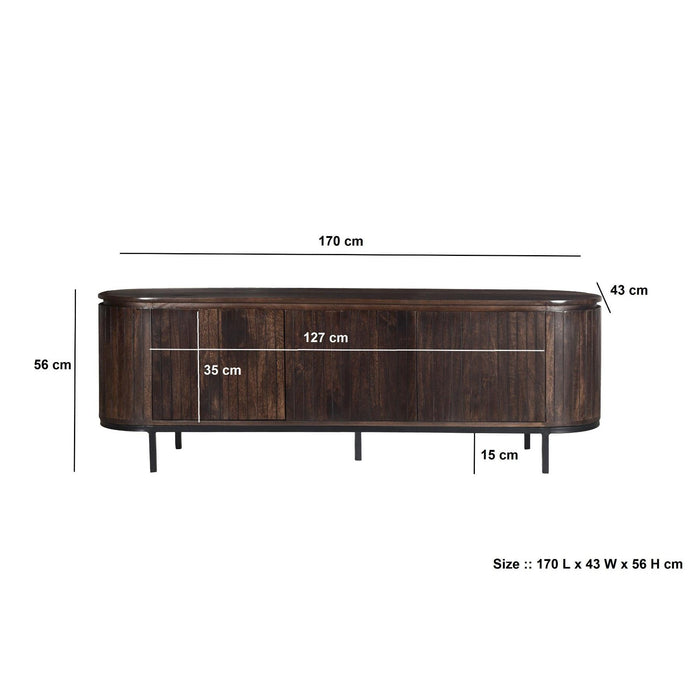 Opbergkast Noor Mangohout Bruin 43x170x56 cm-TV-meubels-Livingfurn