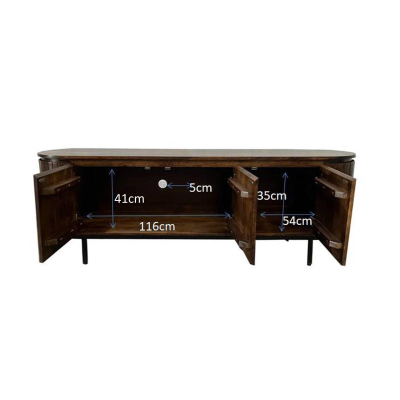 Opbergkast Noor Mangohout Bruin 43x170x56 cm-TV-meubels-Livingfurn