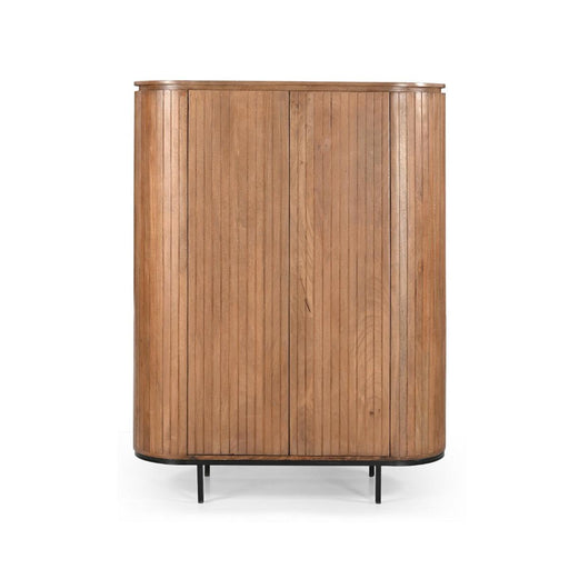 Opbergkast Noor Mangohout Naturel hout 115x43x151 cm-Opbergkasten-Livingfurn