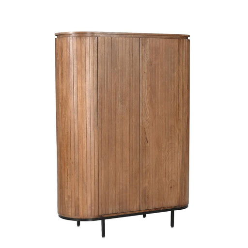 Opbergkast Noor Mangohout Naturel hout 115x43x151 cm-Opbergkasten-Livingfurn