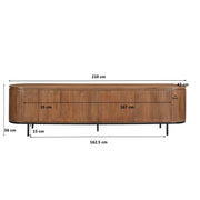 Opbergkast Noor Mangohout Naturel hout 210x43x56 cm-TV-meubels-Livingfurn